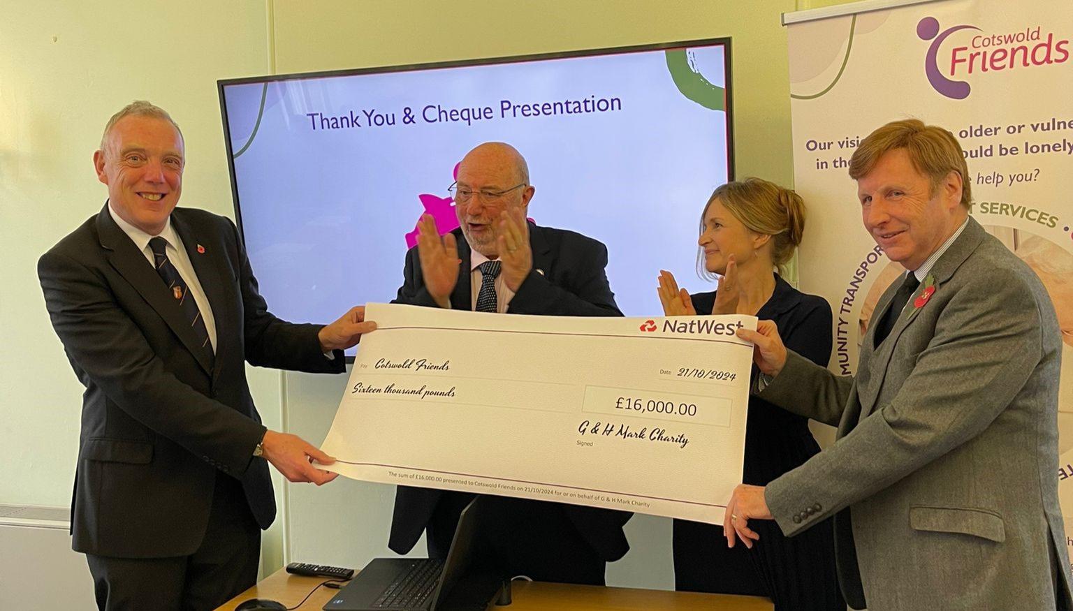 Cheque Presentation to Cotswold Friends